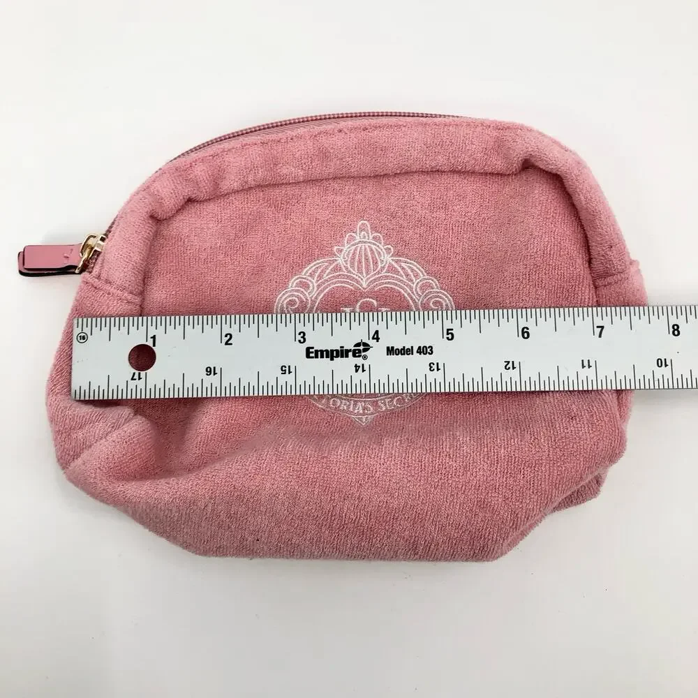 Victoria's Secret Pink Terrycloth Make-up Bag Toiletry Bag Embroidered VS